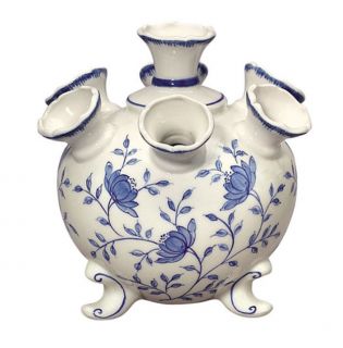 ANDREA BY SADEK Williamsburg Blue In Bloom Tulipiere Flower Vase 