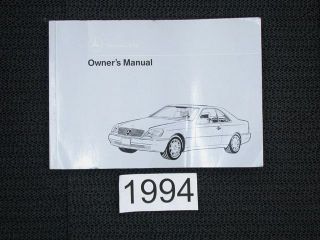 mercedes w140 1994 s500 s600 coupe owners manual time left