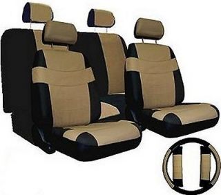   Car Seat Covers SET w/ Steering Wheel Cover & Belt Shoulder Pads #2