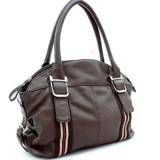 Brown Vani Strip Fashion Designer Shoulder Bag handbag Purse