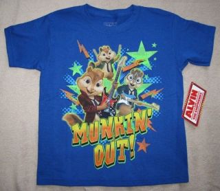ALVIN and The CHIPMUNKS *Munkin Out* Blue Tee T Shirt sz 7/8