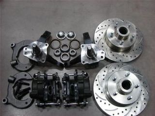 MUSTANG II FRONT 11 DRILLED CHEVY ROTOR DISC BRAKE STOCK SPINDLE FREE 