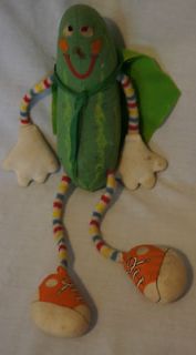   12” Amtoy 1980 Small Stuffed Plush Green Multi Color Arms Legs Doll