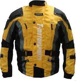 Mens Yellow Enduro Armor Motorcycle Jacket Touring Dual Sport Dirt 