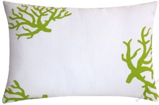 12x18 white w chartreuse coral throw pillow cover time left
