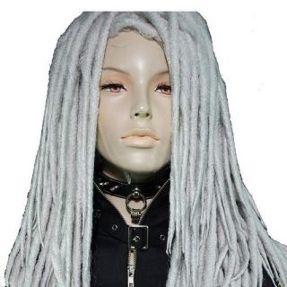 pw240 silver cosplay dreads falls party wig free ship