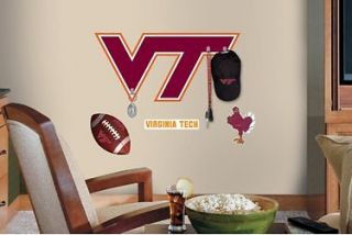 Virginia Tech VT Giant Removable Wall Decal Stickers with Hooks Dorm 