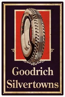goodrich silvertowns tyres vintage tin sign 20 x 30 cm