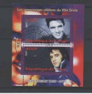 elvis presley on 2 stamp cto souvenir sheetlet pw from