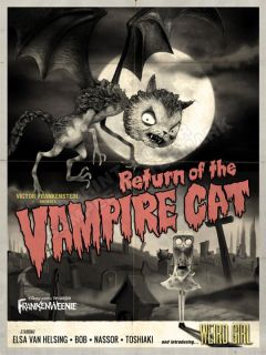 RETURN OF THE VAMPIRE CAT   FRANKENWEENIE RETRO   MOVIE POSTER   FREE 