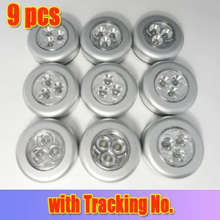 9x 3 LED Light Battery Powered Stick Tap Touch Lamp Light US