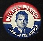 1968 1 INCH WALLACE FOR PRESIDENT   GEORGE WALLACE PICTURE PINBACK