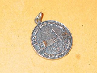   Detailed Vintage Sterling USS Arizona Memorial Medal ~ Pearl Harbor