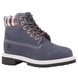 1971R Timberland Youth 6 Inch Premium Waterproof Boot Navy With Plaid 