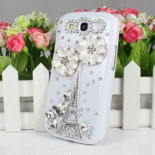 NEW Bling Paris Eiffel Tower Daisy Case Cover for Samsung i9300 Galaxy 