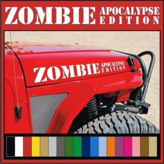 ZOMBIE APOCALYPSE EDITION Vinyl Hood Decals / Stickers Jeep Wrangler 