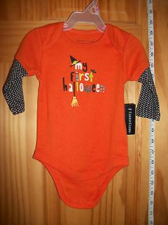 NEW Faded Glory Baby Clothes 0 3M My First Halloween Newborn Bodysuit 