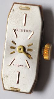 vintage clinton wrist movement 17 jewels running # a288 time