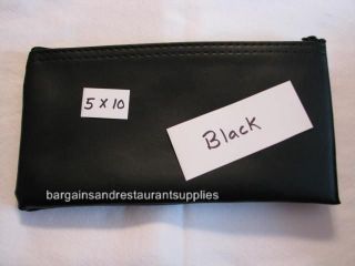 three vinyl bank coin transit zipper bag 5 x10 black  13 47 