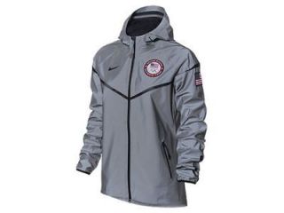 Nike USA Olympic Team Womens 21ST C Windrunner 3M Silver Jacket Top 