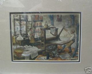 the printers by anton pieck mini dou ble matted time