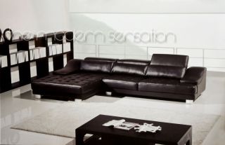   leather sectional sofa set with adjustable headrest home furniture