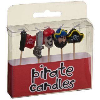 PIRATE BIRTHDAY PARTY CAKE COCKTAIL STICK CANDLES CANDLE SET FOR BOY