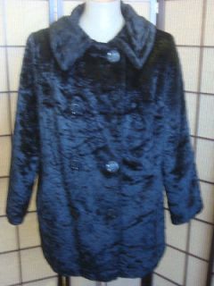 92069 Black Broadtail Faux Fur Woman’s Coat Jacket Davis of Boston