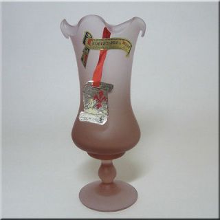 stelvia italian lavorazione a mano pink glass vase from united