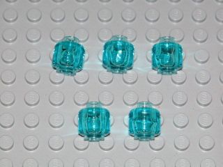 lego 5x minifig head plain translight blue 4504 10030 time