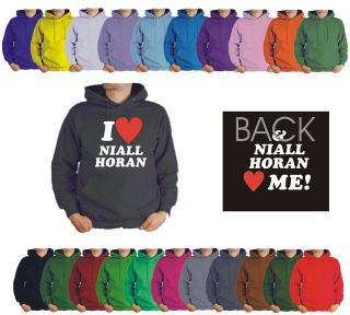 MEDIUM I LOVE NIALL HORAN HOODIE LOVES ME. 1 ONE DIRECTION 22 COLOURS