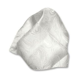 off white paisley handkerchief pocket square hanky