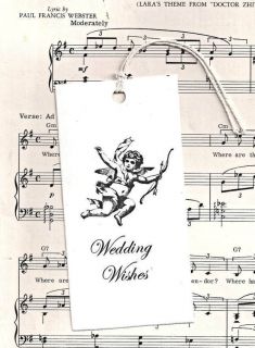 25 Wedding Wishing Tree Tags Cupid  White Tags ,Romantic Tags