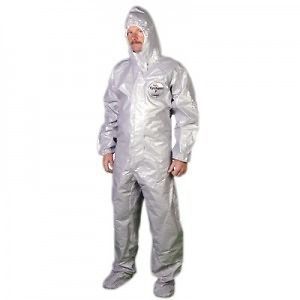   Tychem F chemical suit,Hazmat,ho​oded coveralls,larg​e one suit