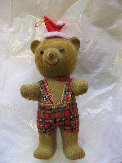   BLOW MOLD Ornament Tree Teddy Bear FELT FuZZy BEAR 11