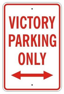 VICTORY PARKING ONLY Plastic Sign 14 x 9 Garage Novelty Motorcycle 