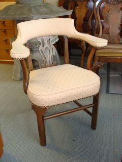 Vintage Upholstered Kittinger Walnut Office Chair 4 Available