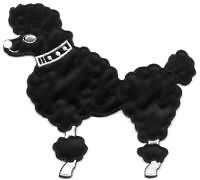 poodle dog black 4 75 embroidered l iron on applique