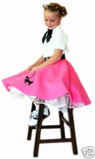 pc hot pink 50s poodle skirt outfit 4 5 6 small child