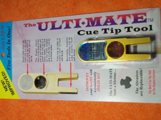 Ultimate Pool Cue Tip Tool 5 Tools In 1 Single Tip Tool ((Gold Color))