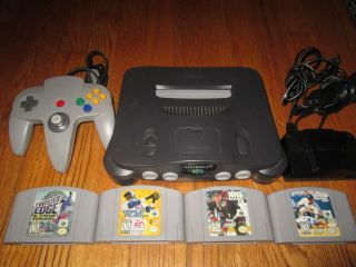 Nintendo 64 Smoke Grey Console (NTSC56).WI​TH GAMES