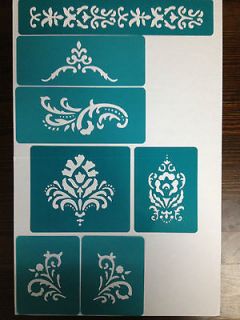 new damask style cake stencils set of 7 pieces from