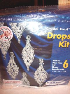 The Beadery Christmas Ornament Bead Kit   Makes 6 Crystal Twist Drops