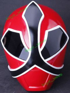 W17 Painted Samurai Red Power Rangers Shinkenger Cosplay Rusin Helmet