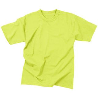 Safety OSHA Fluorescent Green Construction Worker Short Sleeve T Shirt 