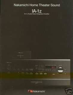 nakamichi ia 1z integrated amplifier brochure  21