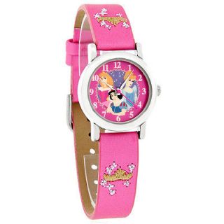Disney Princess Cinderella Beauty Snow White Pink Strap Quartz Watch 