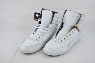 ROCAWEAR WHITE SALUTE HIGH TOP SNEAKER GOLD ZIP UP SIDE LACES