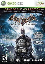 BATMAN ARKHAM ASYLUM (GAME OF THE YEAR EDITION) (XBOX 360, 2010)