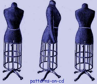   Vintage dressmaker dress form corset sewing lessons patterns on cd